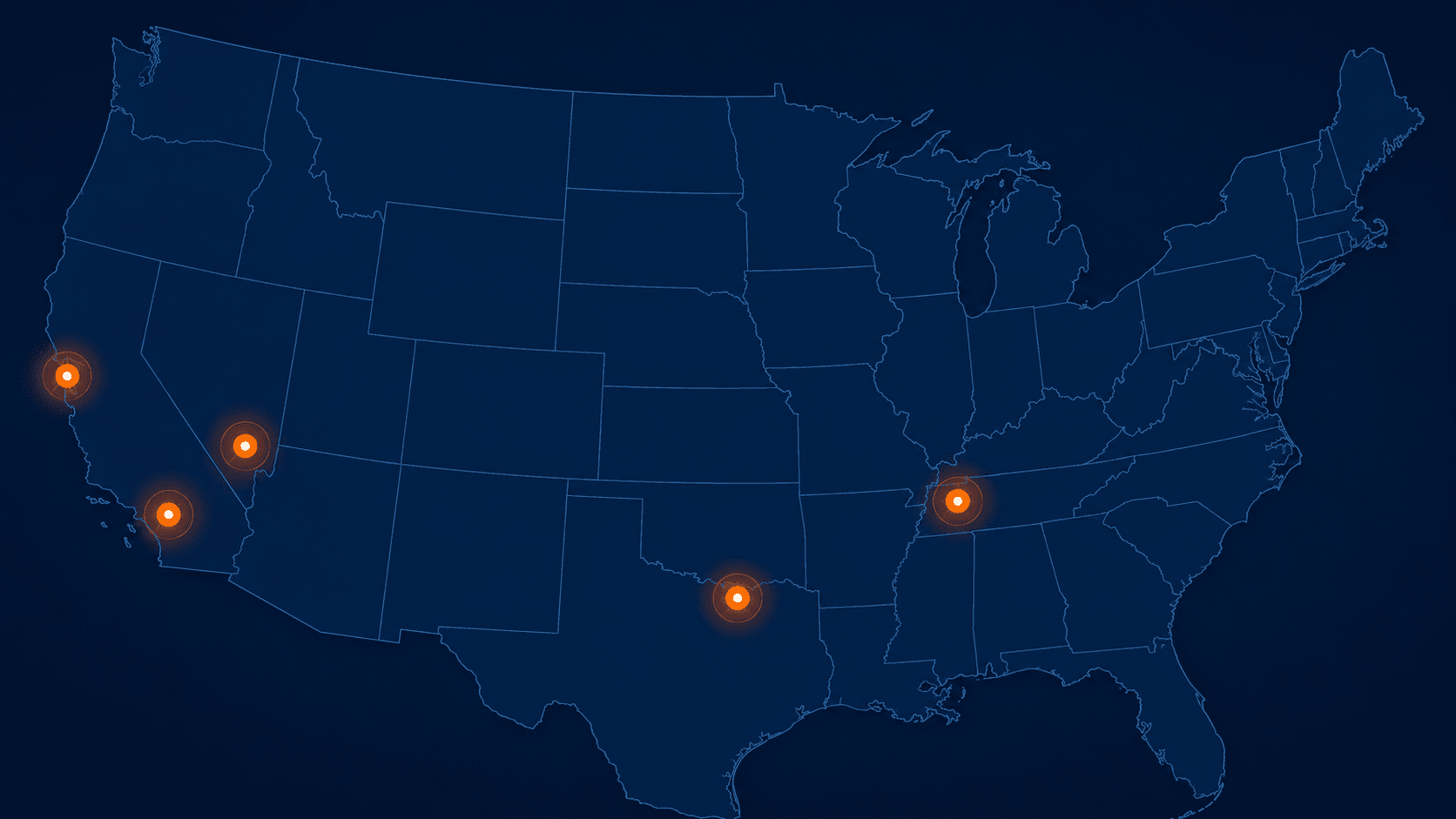 AES field coverage map \u2014 active markets across the U.S. and Canada