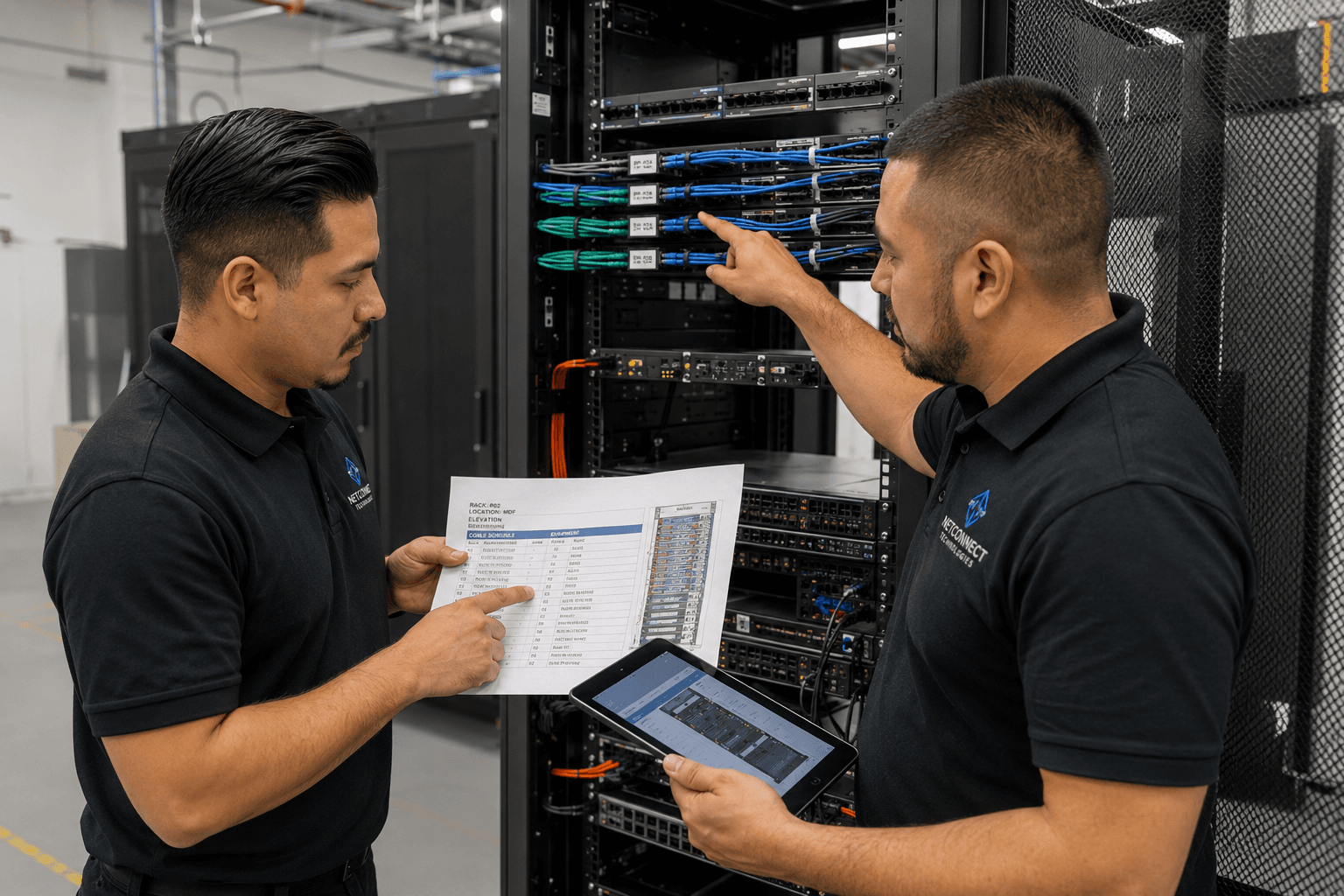 AES field technicians coordinating on a deployment