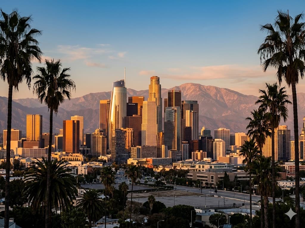Downtown Los Angeles skyline — AES Southern California coverage market